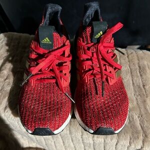 Red sparkle adidas for kids pre-owned but in very good condition